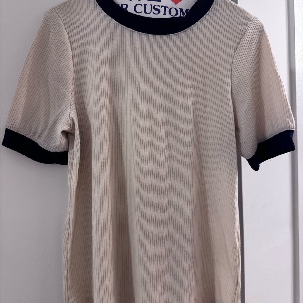 Cream and Black T-Shirt